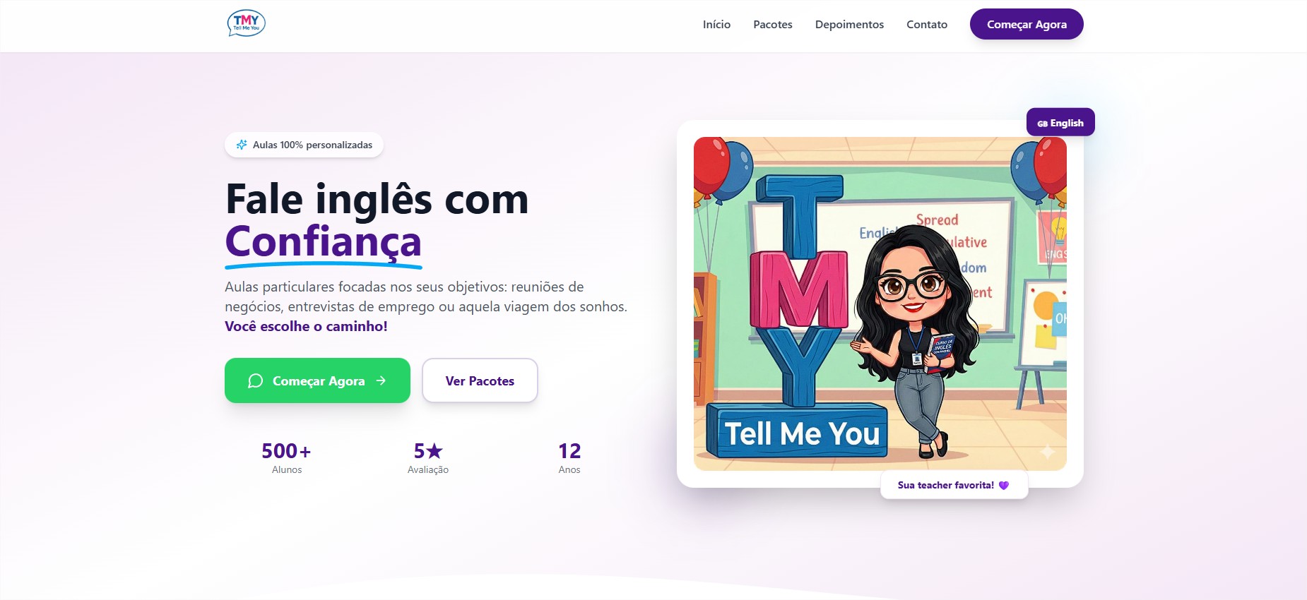 Print da Landing Page Tell Me You